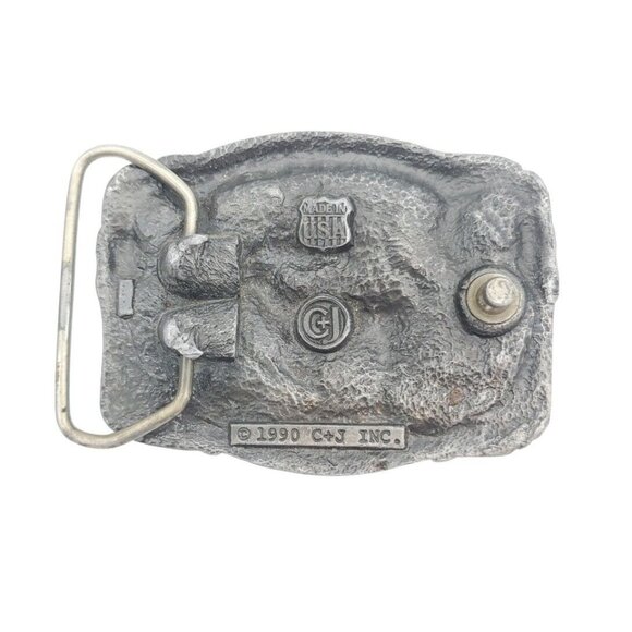 Pewter Utah Elk Deer Nature Belt Buckle‎ 3" USA C+J Enterprises Hunter Outdoors - Picture 4 of 5